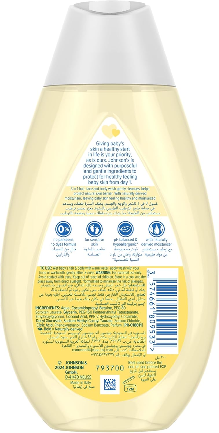 Johnson's Baby Top-to-Toe Wash 300ml – Gentle Hair, Face & Body Wash for Newborns and Toddlers - Image 2