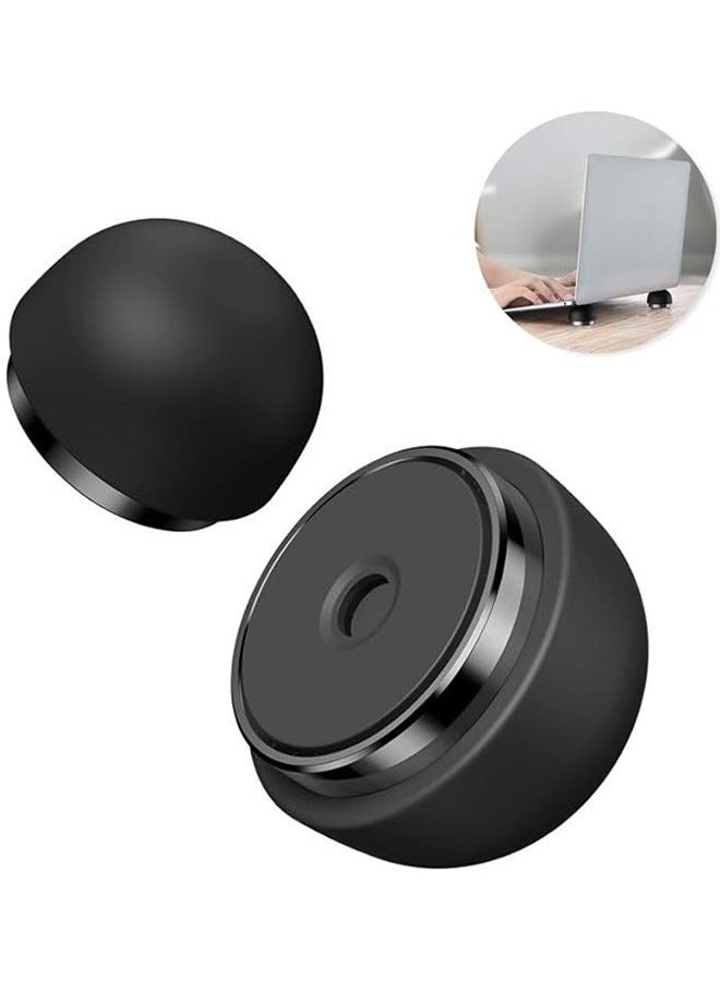 Arabest 2 Pcs Portable Magnetic Attraction Radiator Stand, Desktop Heightening Portable Lazy Pad, Mini Portable + Anti-Slip Silicone, Ergonomic Stand, Compatible with Multiple Sizes of Notebooks (Black) - Image 1