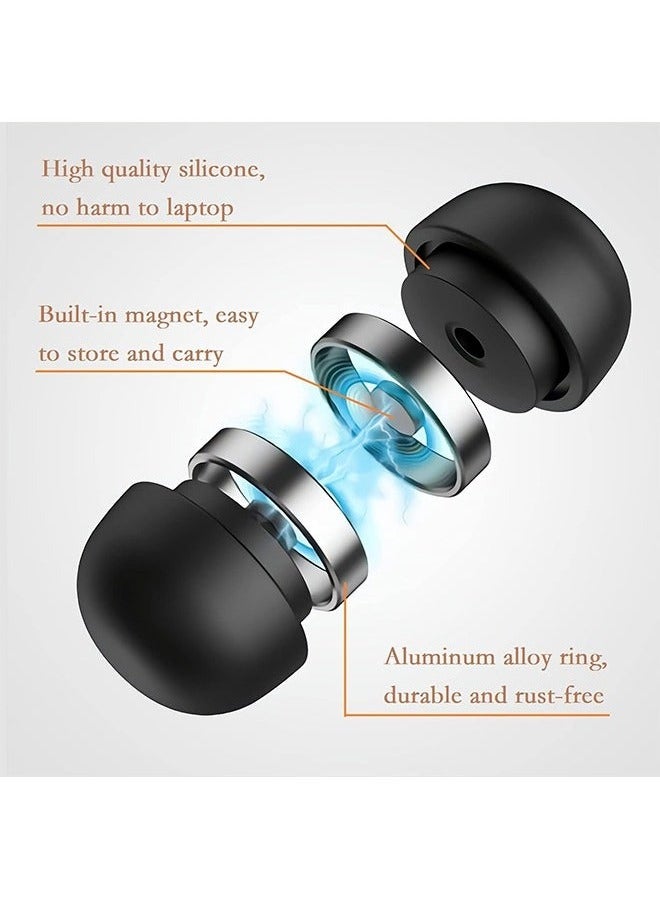 Arabest 2 Pcs Portable Magnetic Attraction Radiator Stand, Desktop Heightening Portable Lazy Pad, Mini Portable + Anti-Slip Silicone, Ergonomic Stand, Compatible with Multiple Sizes of Notebooks (Black) - Image 3
