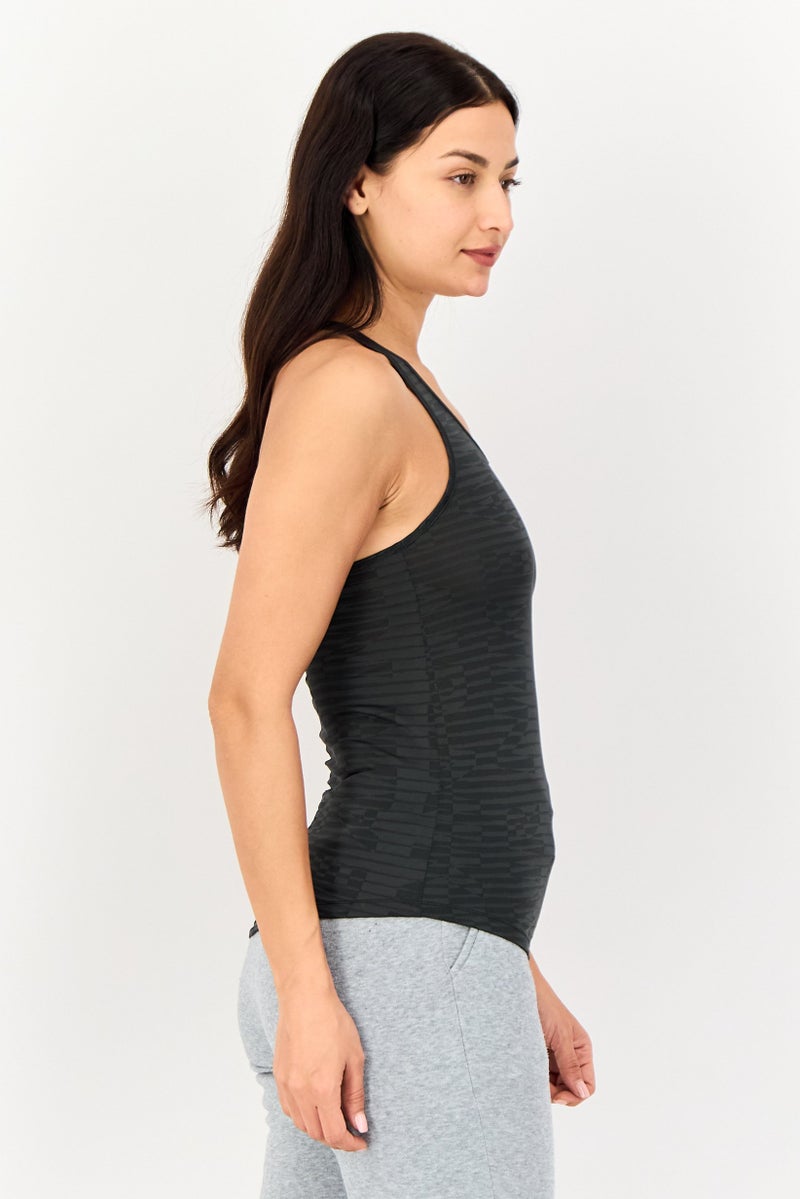 Nike Women Standard Fit Sleeveless Running Tank Top, Grey - Image 3