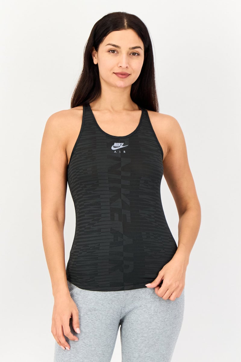 Nike Women Standard Fit Sleeveless Running Tank Top, Grey - Image 1