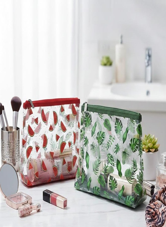 Sangra Clear PVC Pouch for Travel Toiletries Organizer Cosmetic Bags Makeup Pouch Shaving Kit Portable Organizer Case Carry Pouch for Men and Women Set of 2. - Image 2