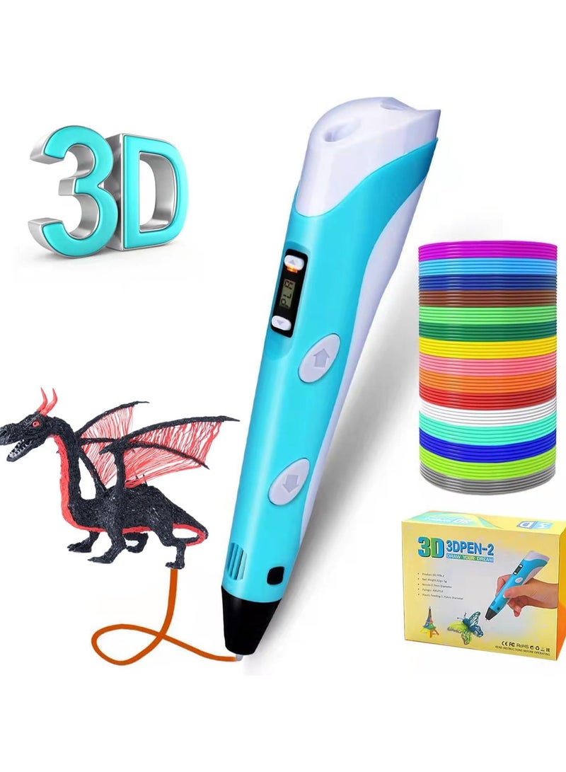 DubaiGallery 3D Pen for Kids and Adults,Compatible with 1.75mm PLA and ABS Filament Refills,3D Art Printing Printer Pens with LCD Screen Automatic Feeding,USB Charging,Interesting Gifts Toys for All Age - Image 2