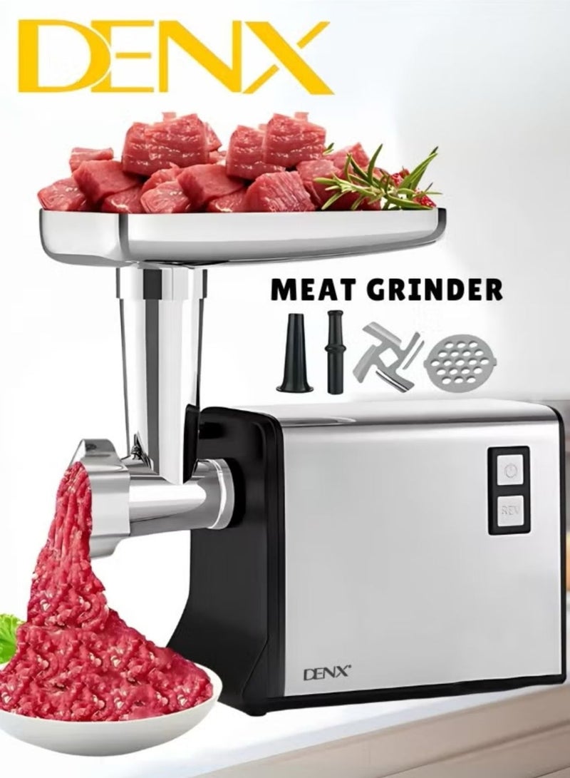 دينكس مفرمة لحم، مفرمة لحم كهربائية بشفرة من الفولاذ المقاوم للصدأ، 1200 واط، فضي - Image 2