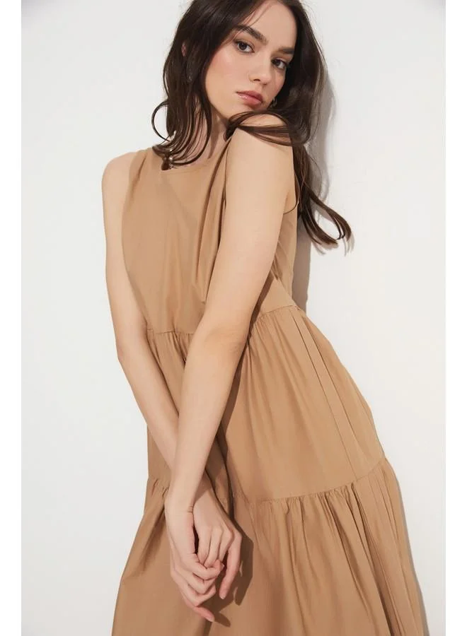 JUNE Tiered Cotton Maxi Dress