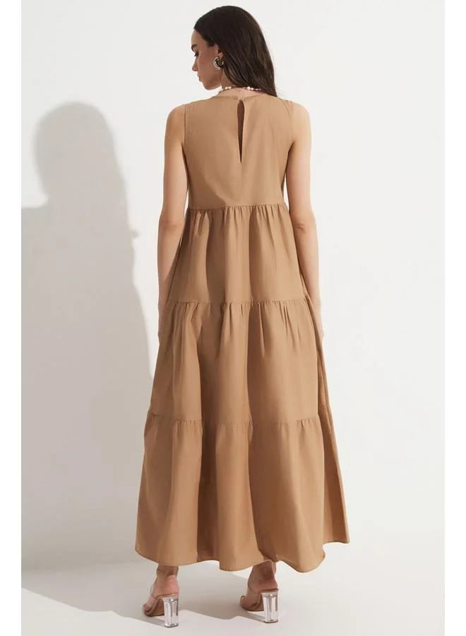 JUNE Tiered Cotton Maxi Dress