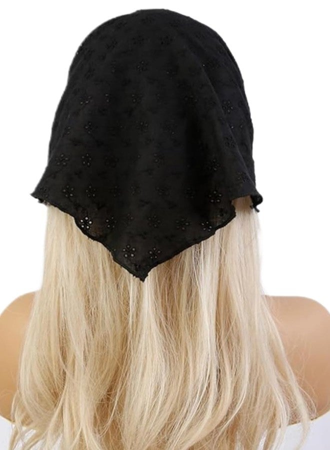 Huachi Head Scarf Headband for Women’s Hair hair - Black Bandanas for Women - Lace Hair Scarf Bandana Headband - Cute Stylish Head Kerchief Summer Accessories - Image 1