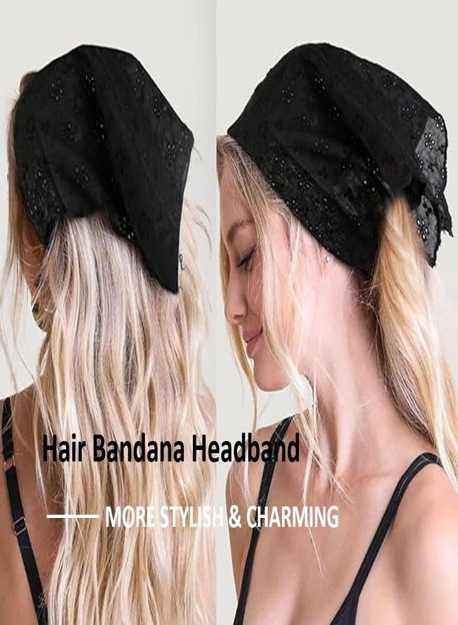 Huachi Head Scarf Headband for Women’s Hair hair - Black Bandanas for Women - Lace Hair Scarf Bandana Headband - Cute Stylish Head Kerchief Summer Accessories - Image 4