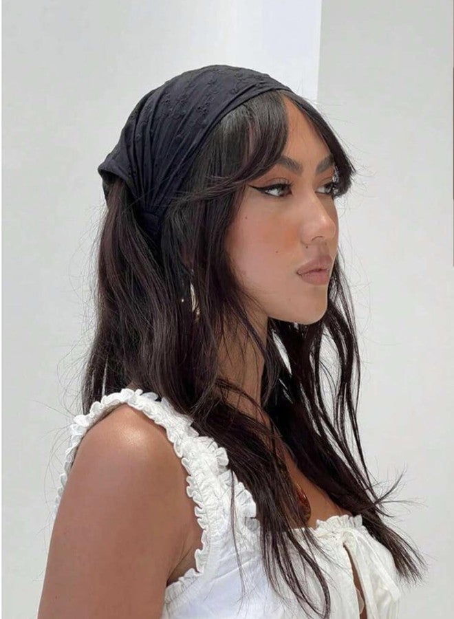 Huachi Head Scarf Headband for Women’s Hair hair - Black Bandanas for Women - Lace Hair Scarf Bandana Headband - Cute Stylish Head Kerchief Summer Accessories - Image 3