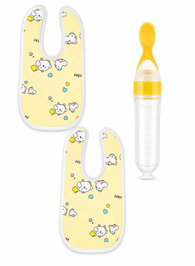 KALRA MAGIC® Waterproof Baby Arpon Bib 2PCS Squeer Food Feeder Bottle 1Pcs Sqeezer Food Feeder - Image 1