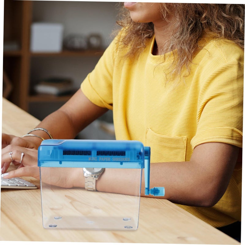 Manual Portable Desktop Paper Shredder for Office Home Handheld Document Cutting Tool - Image 4