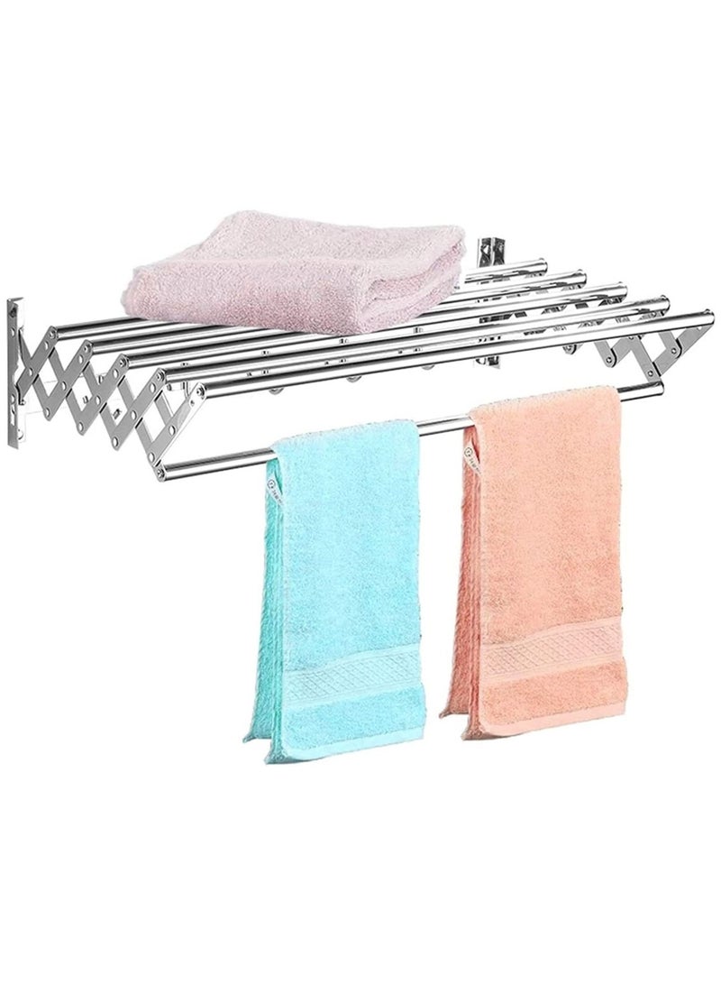 DubaiGallery Adjustable Huge Capacity Wall Mounted Retractable Drying Rack Easy To Install Rust-proof Drying Rack for Bathroom - Image 1