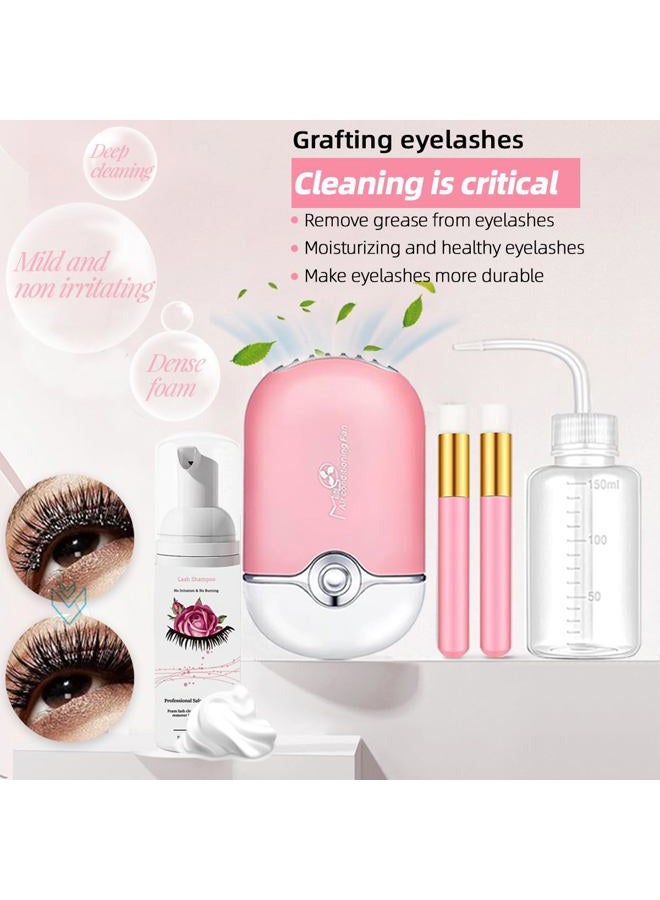 DNSGOOR Lash Extension Kit Professional Eyelash Grafting Training Tools Mannequin Head USB Fan Lash Shampoo 0.07D Curl Mix 8-15mm Glue Practice Eyelash Strips Lash Mapping,Exercise Set for Beginner - Image 4