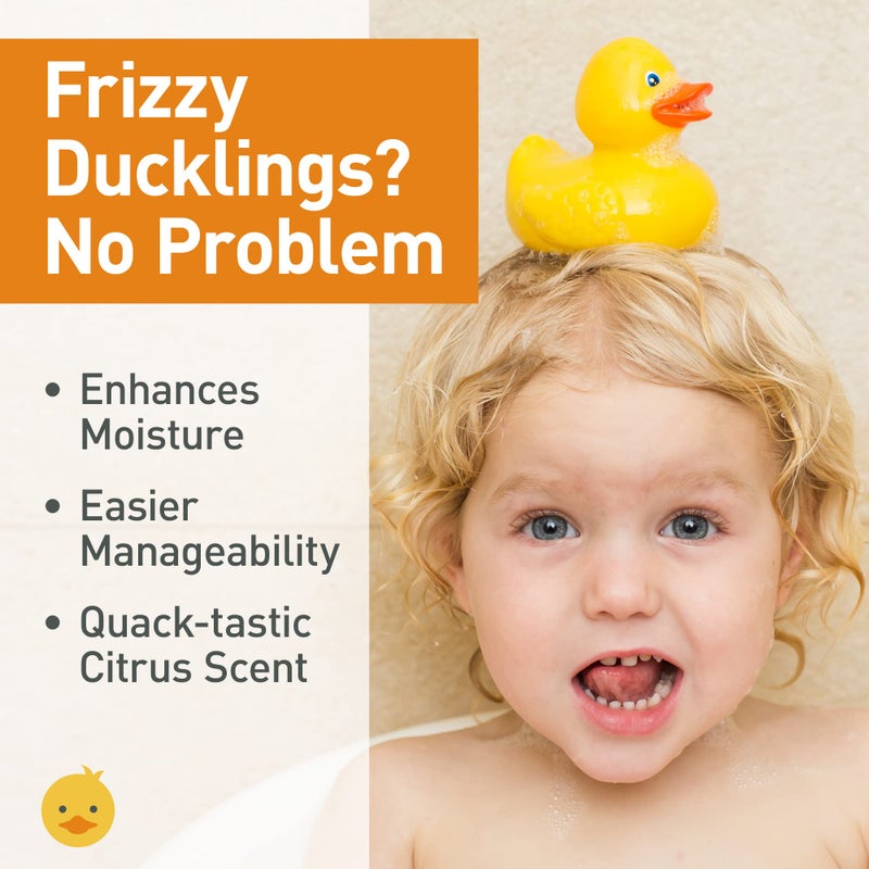 FuzzyDuck Kids Conditioner, All Hair Types, Moisturizer, made w/Aloe, Sea Botanicals & Honey that reduces Frizz, increases Moisture Content & Manageability for Smooth & Silky Hair-Citrus Medley, 8oz - Image 2