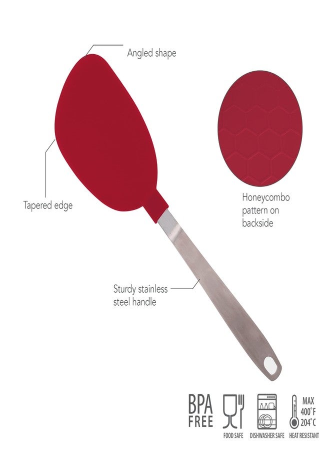 Tovolo Nylon Spatula Flipper Jumbo Turner for Flipping Pancakes Eggs & More, Dishwasher Safe BPA Free Flexible Nylon Cooking Utensil Kitchen Spatula for Nonstick Cookware & Griddles, Cayenne Red - Image 2