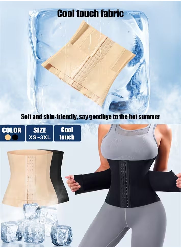 Generic - Adjustable Waist Slimming Corset,Waist Trainer for Women,Tummy Fat Loss Shaper Sauna Belt,Breathable and Cozy-Khaki - Image 1