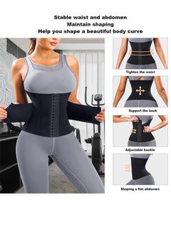 Generic Adjustable Waist Slimming Corset,Waist Trainer for Women,Tummy Fat Loss Shaper Sauna Belt,Breathable and Cozy-Khaki  - Image 2