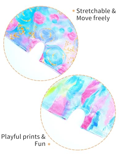 Nokecina Leotard for Girls Gymnastics Size 3t 4t Two Packs Blue Rose Flowers Biketard Workout Unitards - Image 5