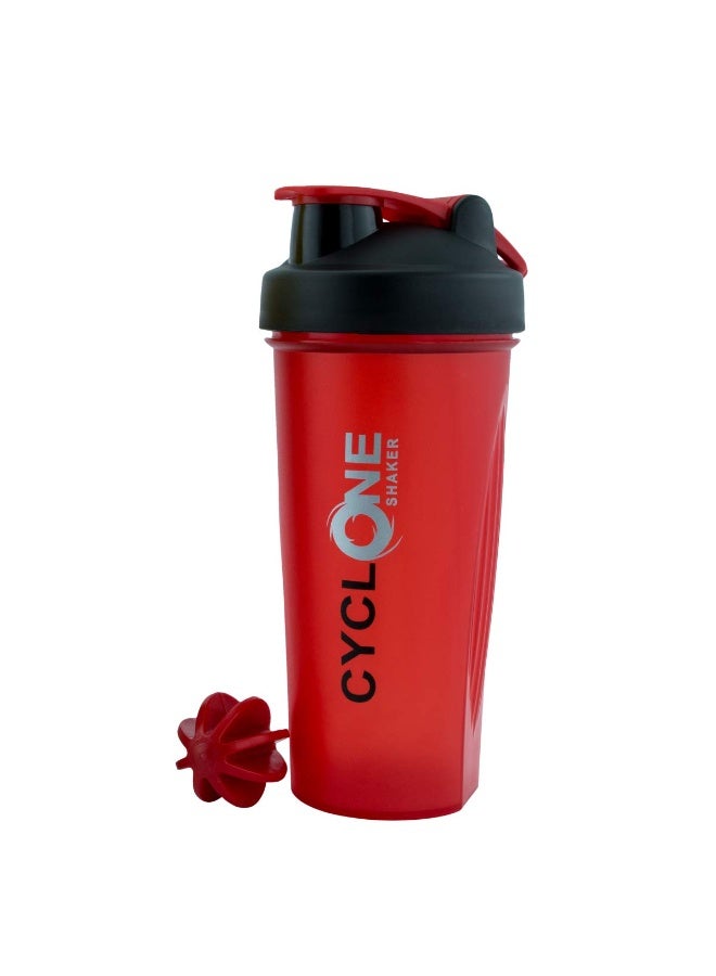 Trueware Cyclone Gym Shaker - Protein Shake Mixer with Leak-Proof Design | Food grade Plastic | BPA-Free 700ml Capacity | Ideal Workout Blender for Fitness Lovers | Sports Bottle with Easy-Grip Lid for Smoothies and Protein Shakes"| Color Red | Setof 2 - Image 2