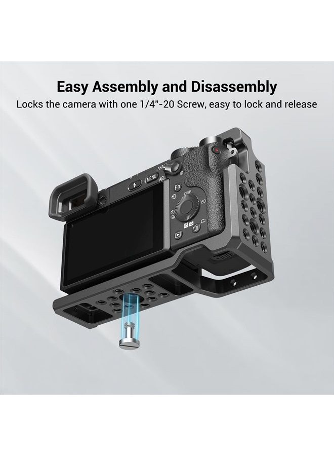 SmallRig Camera Cage only for Sony A6000 A6300 ILCE-6000 ILCE-6300 NEX7, A6000 Cage with 1/4" 3/8" Mounting Points and Built-in Cold Shoe - 1661 - Image 4