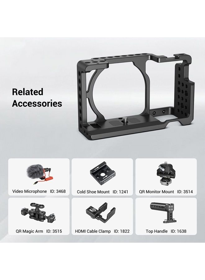 SmallRig Camera Cage only for Sony A6000 A6300 ILCE-6000 ILCE-6300 NEX7, A6000 Cage with 1/4" 3/8" Mounting Points and Built-in Cold Shoe - 1661 - Image 5