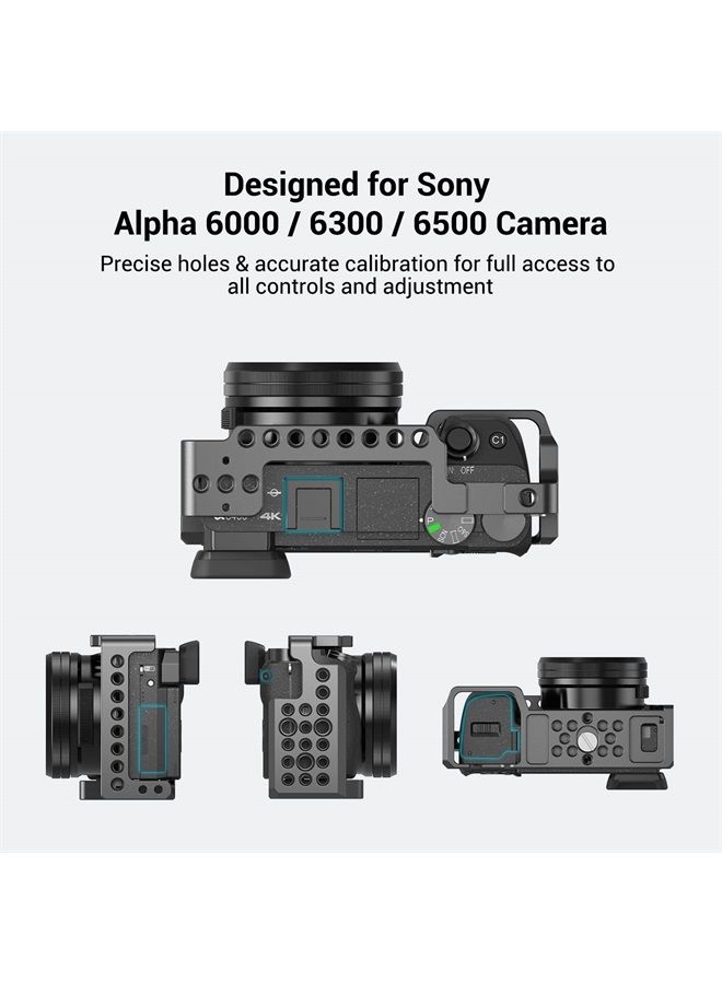 SmallRig Camera Cage only for Sony A6000 A6300 ILCE-6000 ILCE-6300 NEX7, A6000 Cage with 1/4" 3/8" Mounting Points and Built-in Cold Shoe - 1661 - Image 2