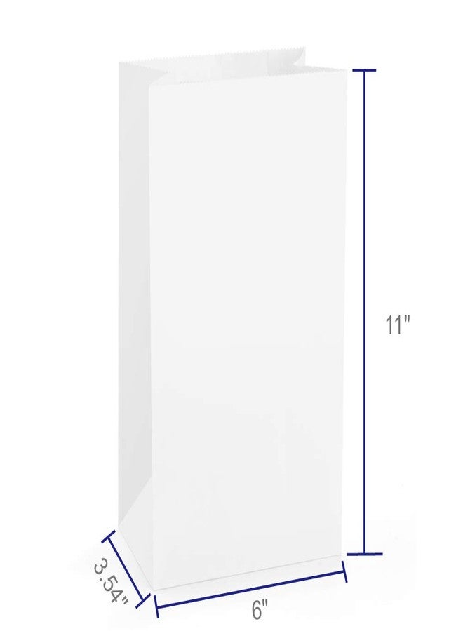 BagDream Paper Lunch Bags 6lb 100Pcs Kraft Bulk, Craft, Bread, White Snack Bags, 6x3.54x11 Inches Sack Lunch Bags - Image 2