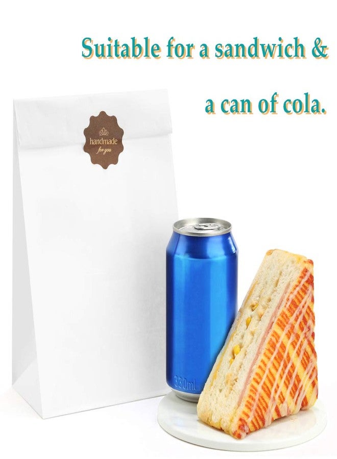 BagDream Paper Lunch Bags 6lb 100Pcs Kraft Bulk, Craft, Bread, White Snack Bags, 6x3.54x11 Inches Sack Lunch Bags - Image 3