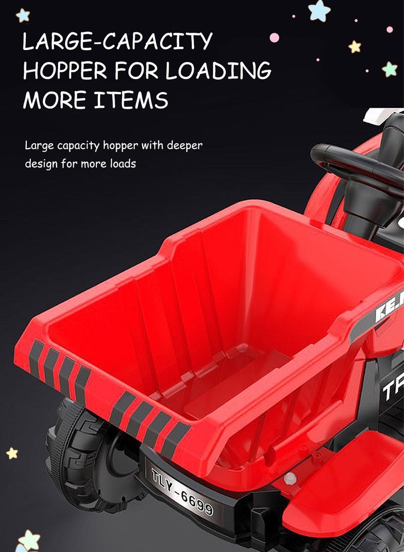 MaBaby سيارة كهربائية للأطفال، شاحنة هندسية كهربائية 4 عجلات ببطارية 6 فولت، سيارة توازن للأطفال والرضع، مع موسيقى وأضواء، للأطفال من 1-7 سنوات - Image 5