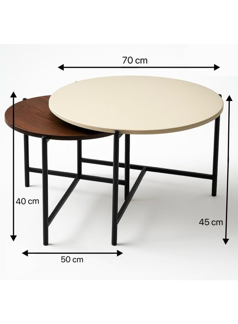 NZONE STORE Space-saving nesting coffee table set – warm colors and a modern touch - Image 2