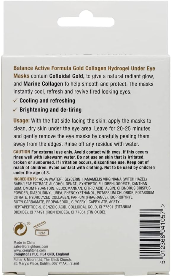 Balance Active Formula Gold Marine Collagen Hydrogel Under Eye Masks 3 pack Instantly Cool Refresh Revive TiredLooking Eyes Cruelty Free - Image 2