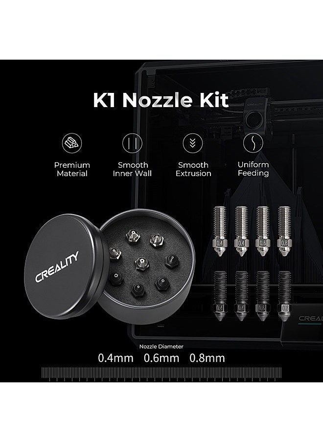 Creality 3D - New Copper Alloy and Hardened Steel Nozzle K1 Nozzle Kit Supporting High-speed Printing Speed of 600mm/s for K1 / K1 Max / CR-M4 3D Printer Parts Suitable for most of Filaments - Image 1