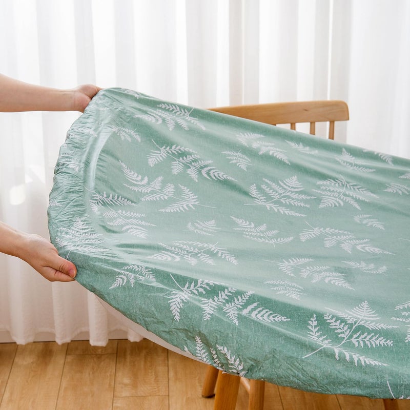 Pioggia مائدة مائدة مستديرة فينيل مع دعم من الفانيلا المائدة المرنة قماش مقاوم للزيت مقاوم للزيت (جولة كبيرة مستديرة الجدول يصل 45 ""-56 "" قطر)) قطرها) - Image 3