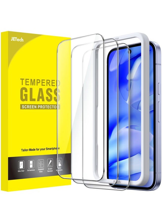 Jetech حماية شاشة لجوجل بيكسل 9a بحجم 6.3 بوصة 2025، فيلم زجاجي مقسى مع أداة تركيب سهلة، متوافق مع بصمة الإصبع، وضوح عالي، عبوة 3 قطع - Image 1