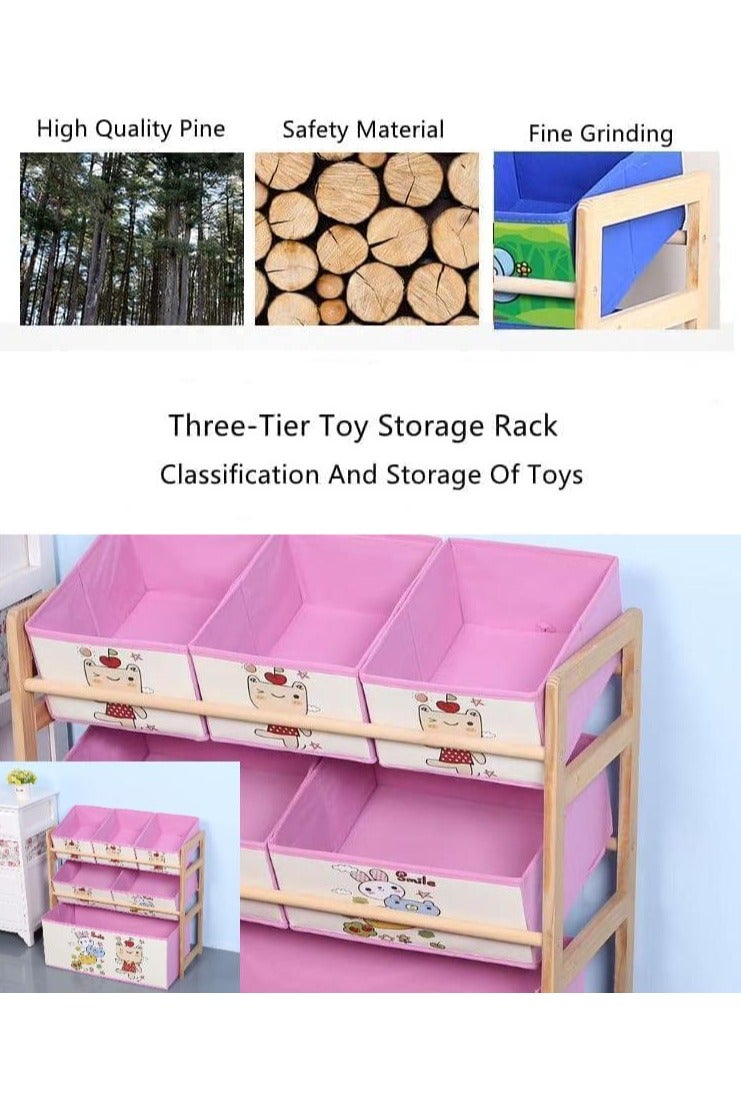 منظم ألعاب منظم تخزين ألعاب الأطفال مع 6 صناديق، صندوق ألعاب ورف تخزين، صناديق تخزين ألعاب الأطفال لغرفة اللعب، غرفة النوم، الخزانة، المنزل - Image 2