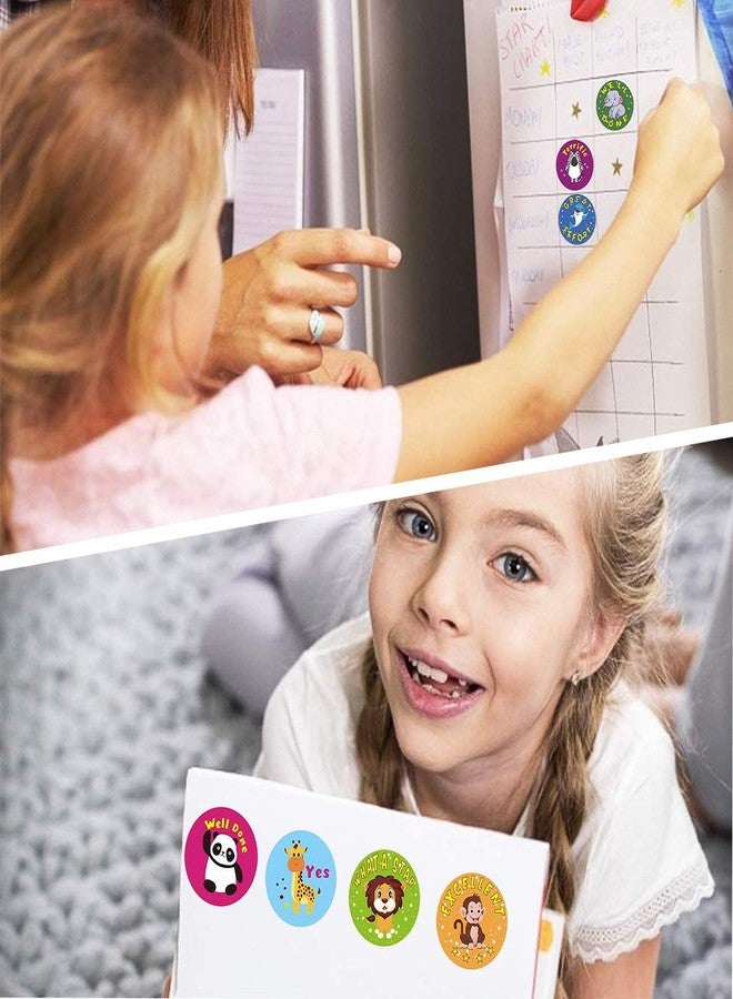 UOOEFUN 1000 Pieces Kids Stickers,Cute Animal Stickers for Kids School Classroom Home, 16 Designs (1" Diameter / 2 Rolls) - Image 5