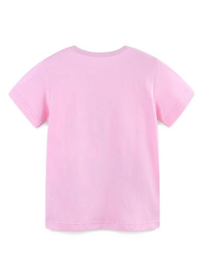 YUNIQEE Pink Printed Short Sleeve Crew Neck T-Shirt