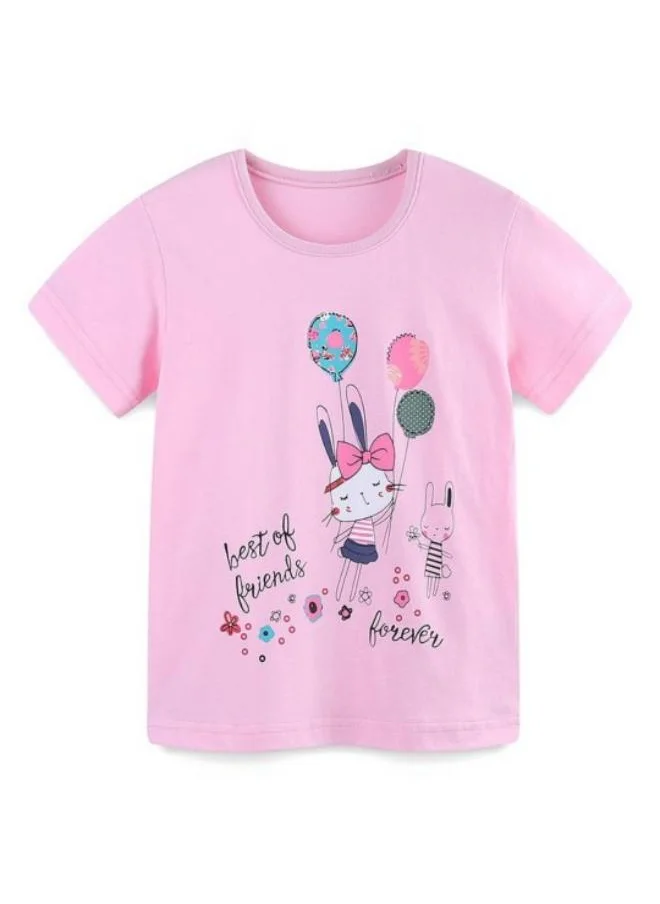 YUNIQEE Pink Printed Short Sleeve Crew Neck T-Shirt