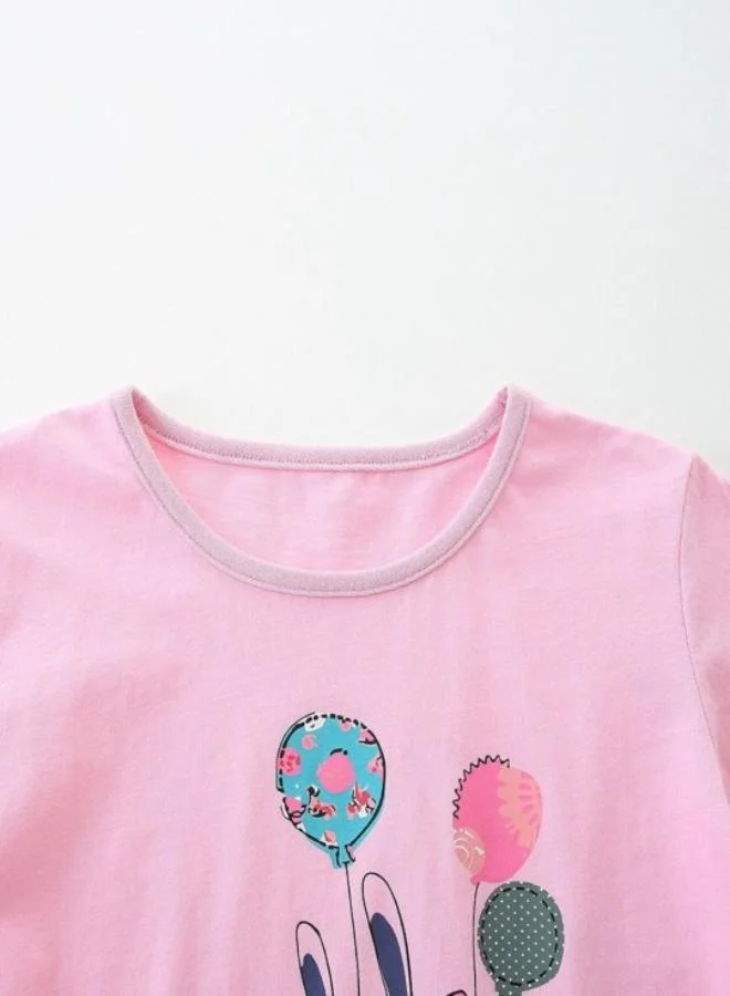 YUNIQEE Pink Printed Short Sleeve Crew Neck T-Shirt