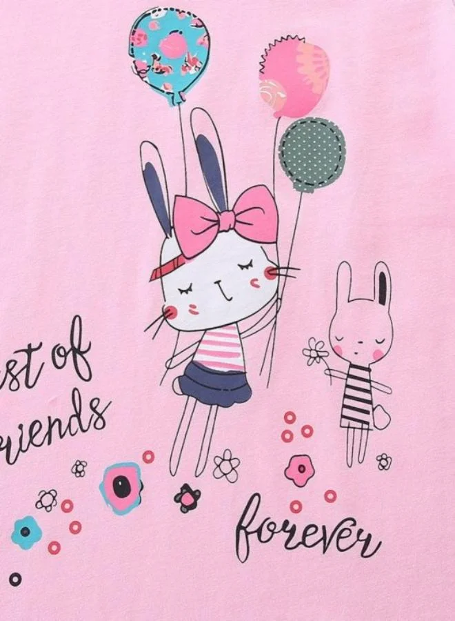YUNIQEE Pink Printed Short Sleeve Crew Neck T-Shirt