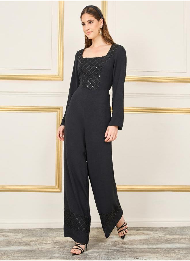 Styli Embellished Wide Leg Jumpsuit  - Image 1