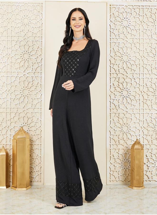 Styli Embellished Wide Leg Jumpsuit  - Image 5