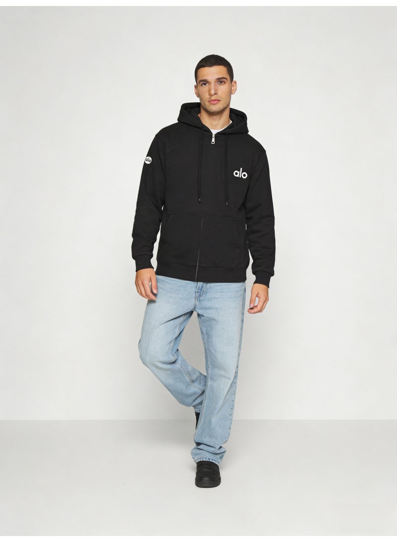 ألون Alo Men’s Classic Black Full-Zip Hoodie - Image 3