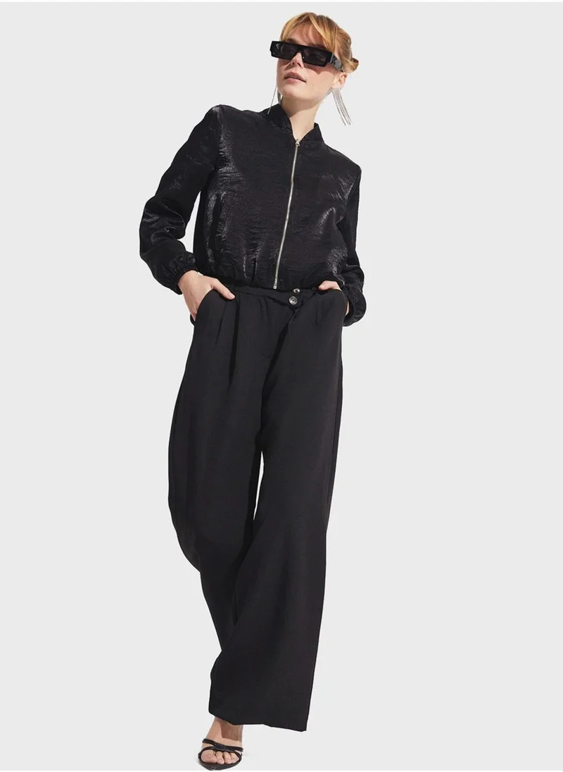 JUNE Zip Through Bomber Jacket