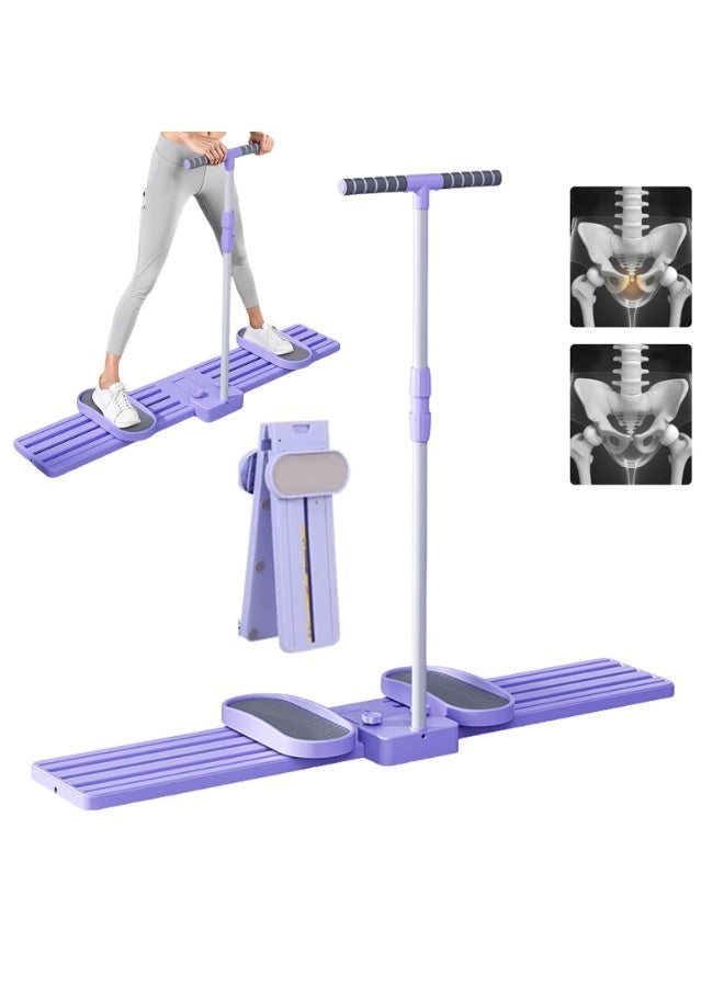 WALALLA Ski Machine Simulated Ski Trainer with Non-Slip Pedal & Adjustable Armrests Leg Pelvic Floor Muscle Workout Leg Toning Fun Cardio Leg Machine for Home Gym Maximum Load Capacity 140kg, Purple - Image 1