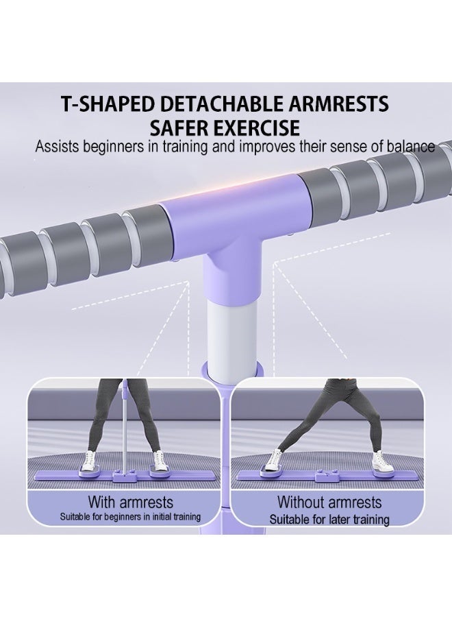 WALALLA Ski Machine Simulated Ski Trainer with Non-Slip Pedal & Adjustable Armrests Leg Pelvic Floor Muscle Workout Leg Toning Fun Cardio Leg Machine for Home Gym Maximum Load Capacity 140kg, Purple - Image 5