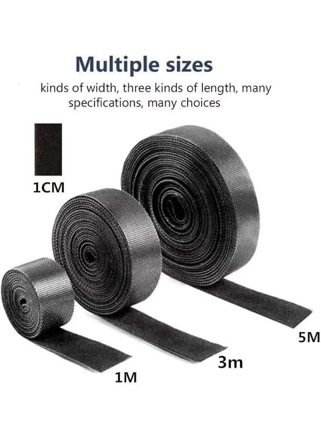 Green Tiger 1 x 5m Black Cable Organizer Cable Management Wire Winder Tape Earphone Mouse Cord Management Ties - Image 5