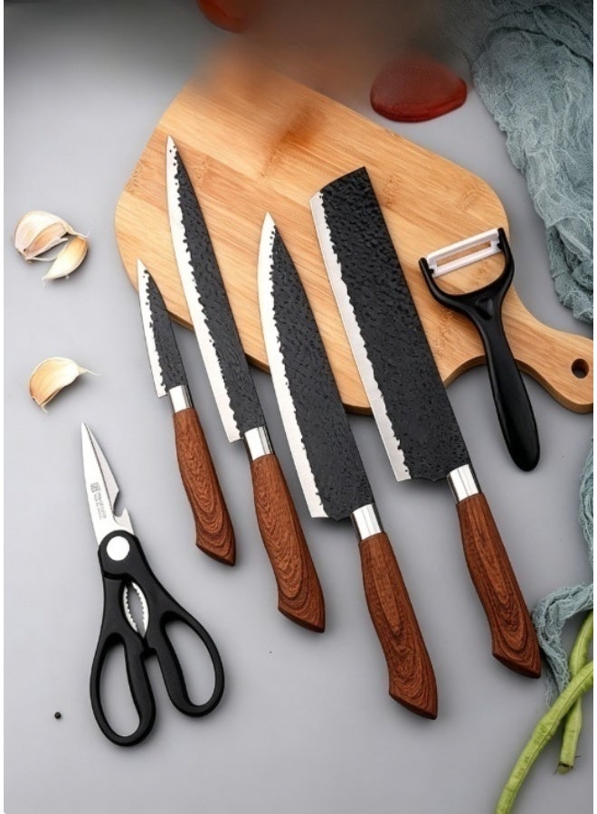 Kitchen Knife Set, Stainless Steel Chef Knife Set with Ergonomic Handle, Multi-Purpose Cooking Knives for Chopping, Slicing, Camping & Home Cooking - Image 5