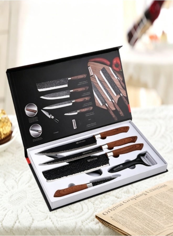 Kitchen Knife Set, Stainless Steel Chef Knife Set with Ergonomic Handle, Multi-Purpose Cooking Knives for Chopping, Slicing, Camping & Home Cooking - Image 4