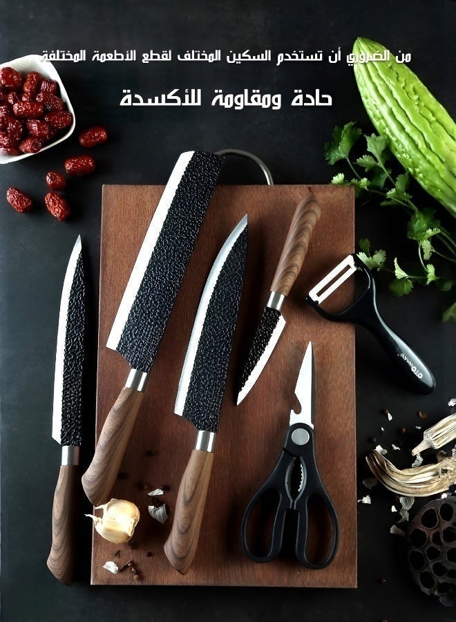 Kitchen Knife Set, Stainless Steel Chef Knife Set with Ergonomic Handle, Multi-Purpose Cooking Knives for Chopping, Slicing, Camping & Home Cooking - Image 1